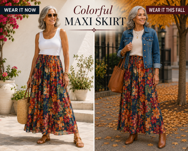 Summer Sales into Fall Fashion. Maxi Skirt